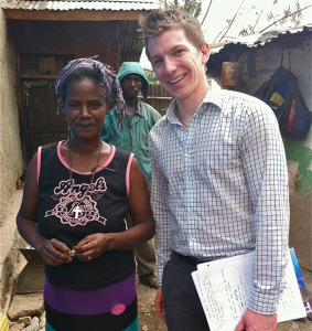 David Washer (right) spent a week meeting clients and lending his skills in finance to Eshet, an Ethiopian microfinance institution, as part of Bankers without Borders' FiDavid Washer (right) spent a week meeting clients and lending his skills in finance to Eshet, an Ethiopian microfinance institution, as part of BwB's Financial Modeling Reserve Corps.nancial Modeling Reserve Corps.